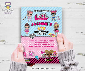 LOL Dolls Birthday Party Invitation L.O.L. Surprise
