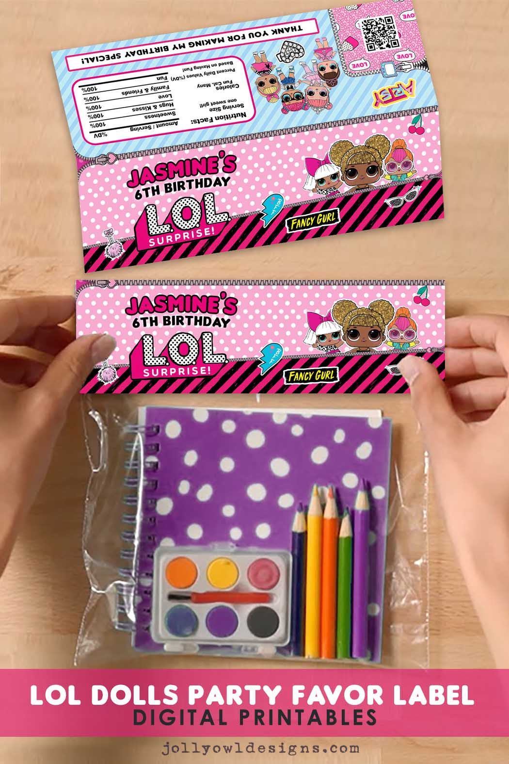 LOL Dolls Party Favor Bag Label Surprise Personalized