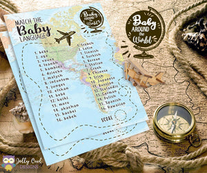 Baby Around The World Baby Shower Game Card - Baby Language
