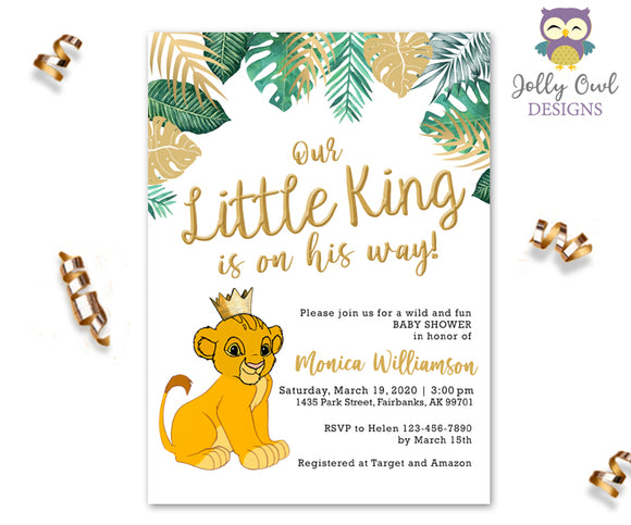 Printable Lion King Baby Shower Invitation