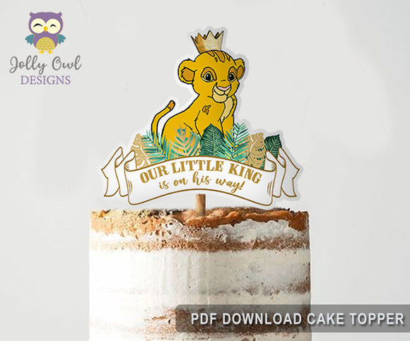 The Lion King Movie Baby Shower Cake Topper - Digital Download