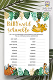 Jungle Safari Lion King Baby Shower - Baby Word Scramble Game