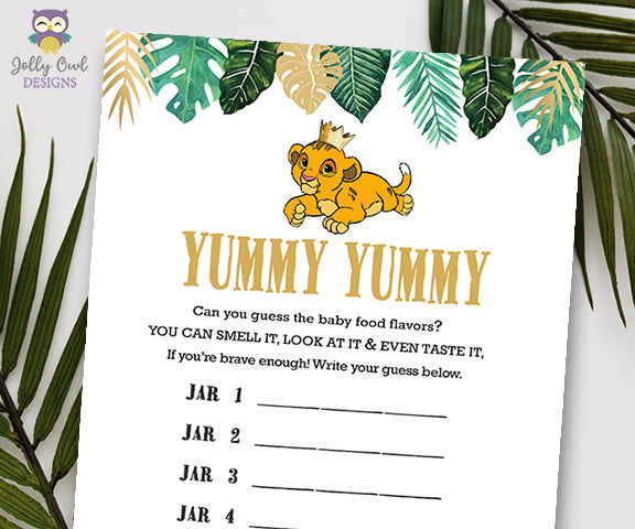 Jungle Safari Lion King Baby Shower - Yummy Food Game
