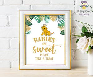 Printable Sweet Treats Sign - Lion King Jungle Safari Baby Shower