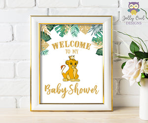 Printable Welcome Signage for Baby Shower - Lion King Jungle Safari