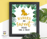 Lion King Jungle Safari Baby Shower or Birthday Party - Printable Sweet Treats Sign
