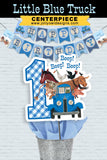Little Blue Truck Birthday Party Centerpiece - Age 1