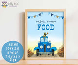 Little Blue Truck Birthday Party Signs - Food Sign