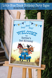 Little Blue Truck Birthday Party - Personalized Welcome Sign
