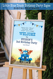 Little Blue Truck Birthday Party Personalized Welcome Sign