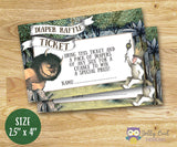 Where The Wild Things Are Baby Shower - Diaper Raffle Sign and Tickets