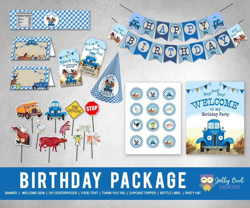 Little Blue Truck Birthday Party Package – Jolly Owl Designs little-blue-truck-birthday-party-package-jolly-owl-designs