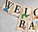 Book Themed Baby Shower Printable Banner - Welcome Babies