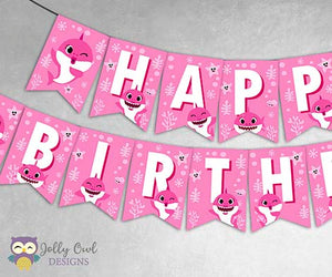 Baby Shark Happy Birthday Banner