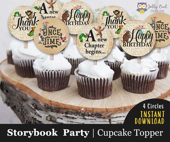 Storybook Themed Cupcake Toppers  for Birthday