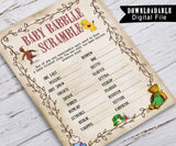 Storybook Book Themed Baby Shower - Baby Babble Word Scramble Game
