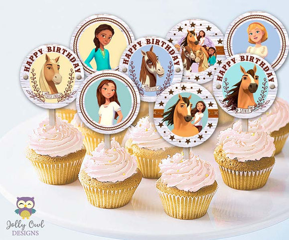 Spirit Riding Free Cupcake Toppers  I  Birthday Party Circles