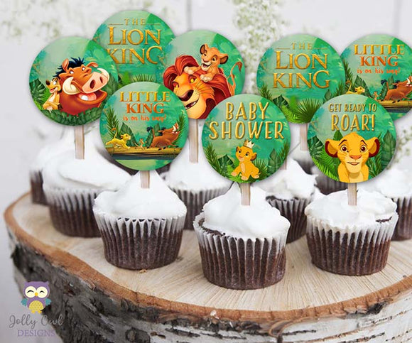 The Lion King Cupcake Toppers Baby Shower Circles