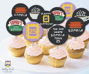 Friends TV Cupcake Toppers | Personalized Birthday Party Circles
