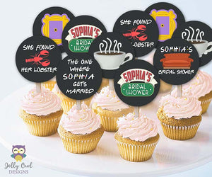 Friends TV Cupcake Toppers |  Personalized Bridal Shower Circles