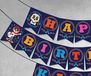 COCO Theme Happy Birthday Printable Banner – Jolly Owl Designs