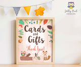 Woodland Themed Baby Shower/Birthday Party Cards and Gifts Sign