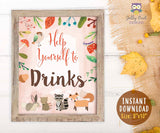 Woodland Themed Baby Shower/Birthday Party Drinks Sign
