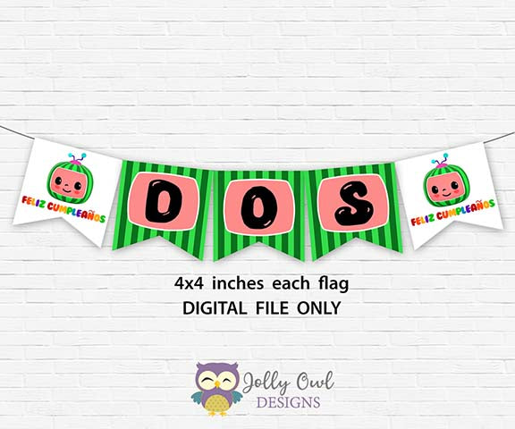 Cocomelon Happy Birthday Party Banner - Feliz Cumpleaños – Jolly Owl Designs