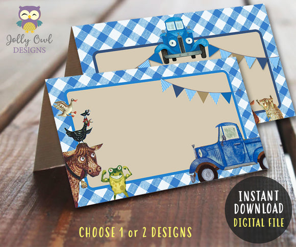 Blank Food Tent Label for Little Blue Truck Party Theme