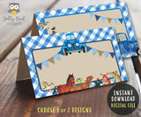Blank Food Tent Label for Little Blue Truck Party Theme