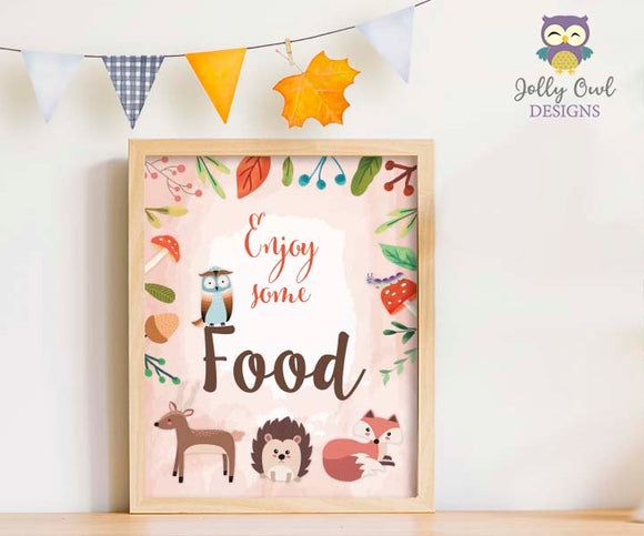 Woodland Themed Baby Shower/Birthday Party Food Sign