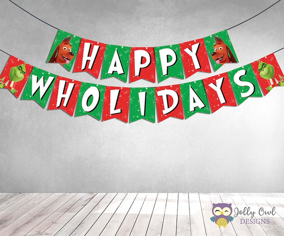 The Grinch Happy Wholidays Banner