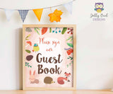 Woodland Themed Baby Shower/Birthday Party Guest Book Sign