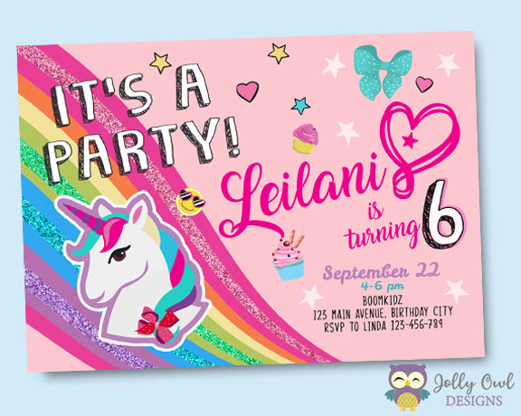 Jojo Siwa Birthday Party Invitation