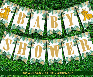 The Lion King Baby Shower Banner Buntings