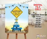 Little Blue Truck Birthday Party Poster Sign - CAUTION: 2 Year Old Ahead