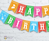 Mexican Fiesta Happy Birthday Printable Banner Personalized