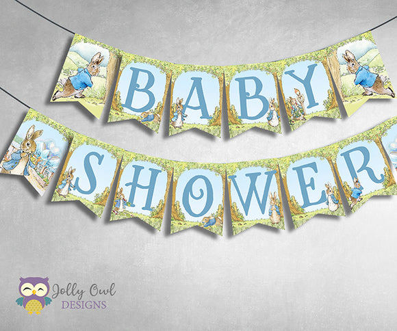 Peter Rabbit Baby Shower Printable Banner