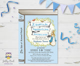 Peter Rabbit Book Themed Baby Shower Invitation