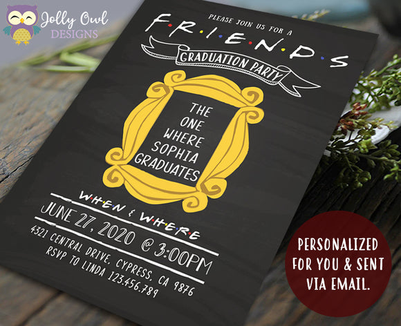 FRIENDS Theme Graduation – Jolly Owl Designs
