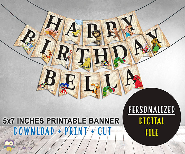 book-themed-printable-birthday-banner-decoration-jolly-owl-designs for Free Printable 30th Birthday Signs Book Themed Printable Birthday Banner Decoration – Jolly Owl Designs for Free Printable 30th Birthday Signs