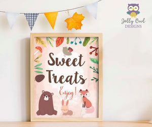 Woodland Themed Baby Shower/Birthday Party Sweet Treats Sign