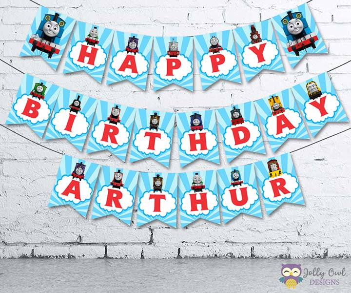 Thomas The Train Personalized Happy Birthday Printable Banner – Jolly ...