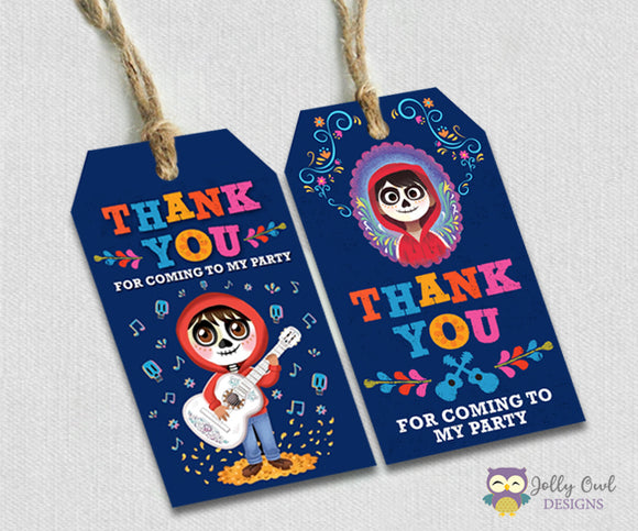 COCO Party Favor Tag - Thank You Tag