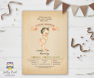 Baby Shower Party Invitation - Vintage Baby
