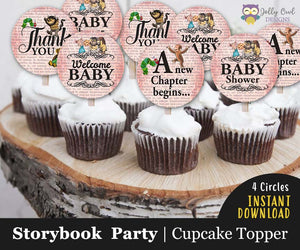 Storybook Themed Cupcake Toppers  |  Baby Shower Welcome Baby