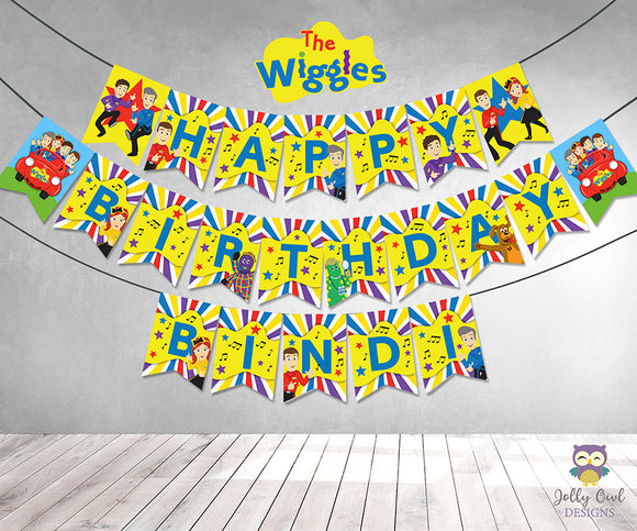 Wiggles Personalized Happy Birthday Printable Banner