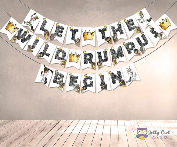 Where The Wild Things Are Printable Banner - Let The Wild Rumpus Begin