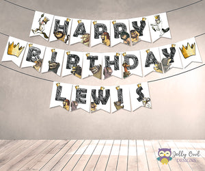 Where The Wild Things Are Printable Banner - Happy Birthday