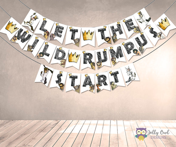 Where The Wild Things Are Printable Banner - Let The Wild Rumpus Start